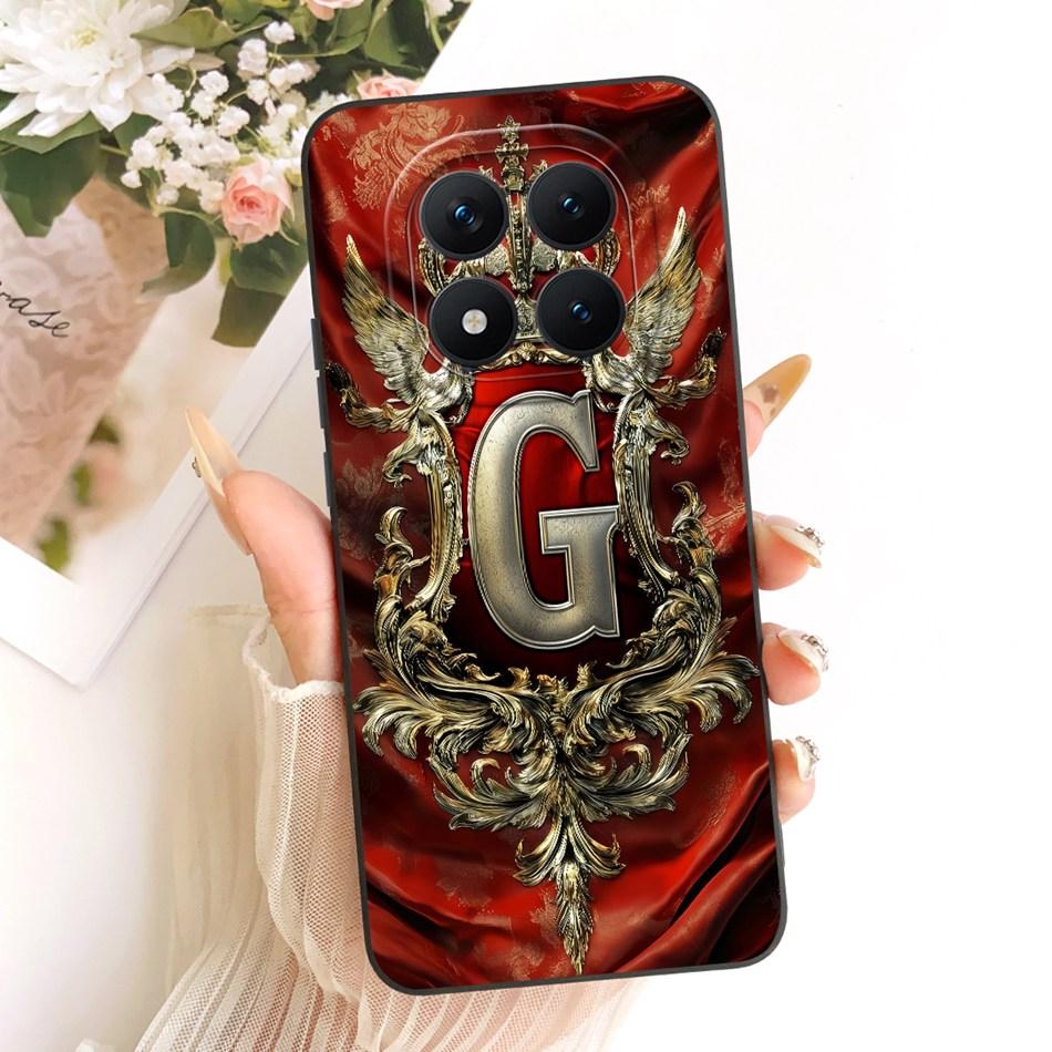 For Xiaomi Redmi Note 15 Pro+ 15Pro 5G Feather Crown Initial Letter Phone Case For Redmi Note 15 Pro Plus 5G Soft Silicone Cases