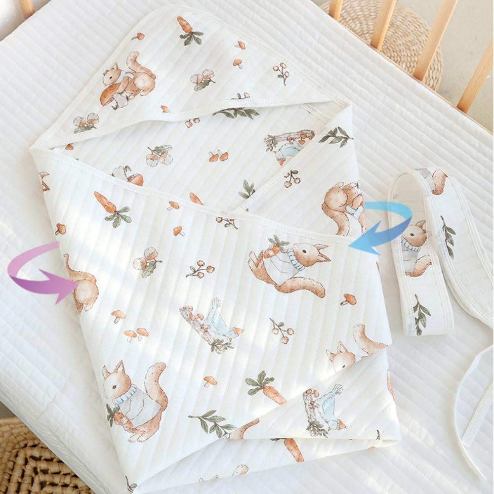 Cartoon Infant Strappy Blanket Air Filter Cotton Newborn Blanket Wraps  Outdoor