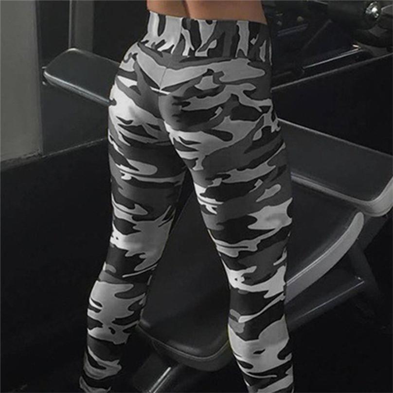 Fashion Summer Casual Women's Camouflage Pattern Fitness High Waist Stretch Tight Shaping Hips Sports Pants