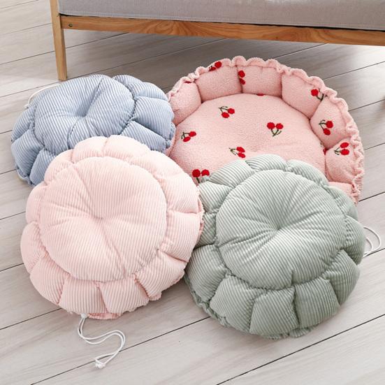 Pet Bed Ultra-thick Reusable Super Soft Comfortable Breathable Warm-keeping High Elasticity Lightweight Large Pet Dog Round Bed Kennels for Bedroom