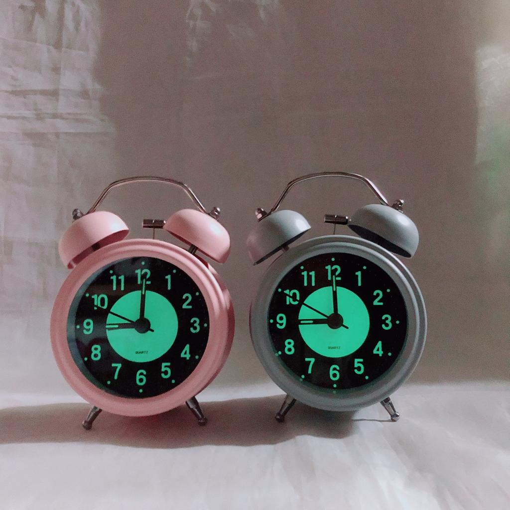 3-inch Small Fat Spherical Simple Real Luminous Night Light Metal Iron Bell Alarm Watch Arc Surface Creative Watch