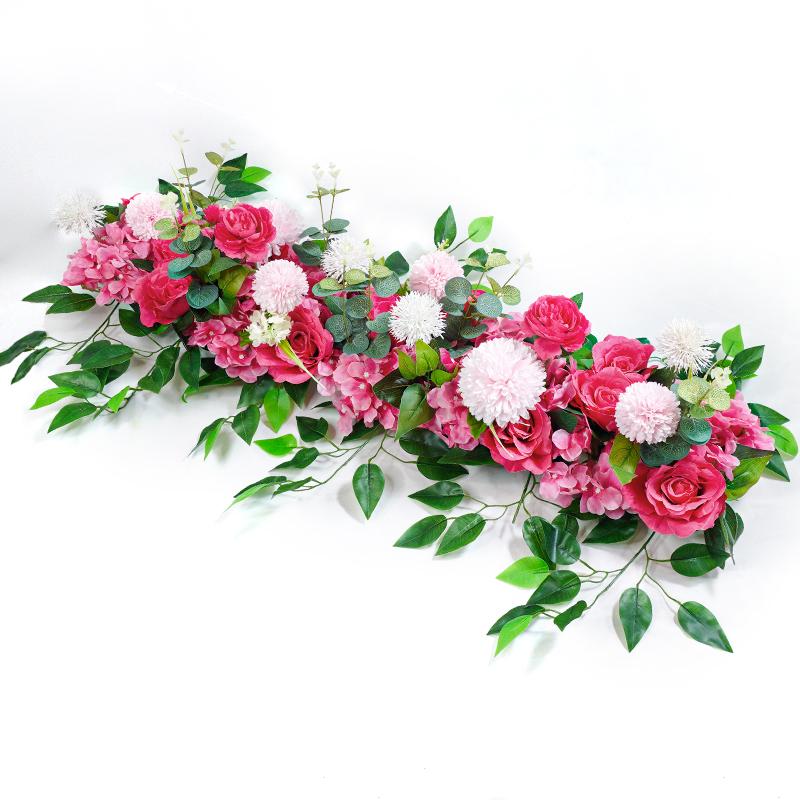 100 cm di lusso rosa bianca fiore artificiale fila centrotavola matrimonio fiori sfondo muro archi decorazione festa palco floreale