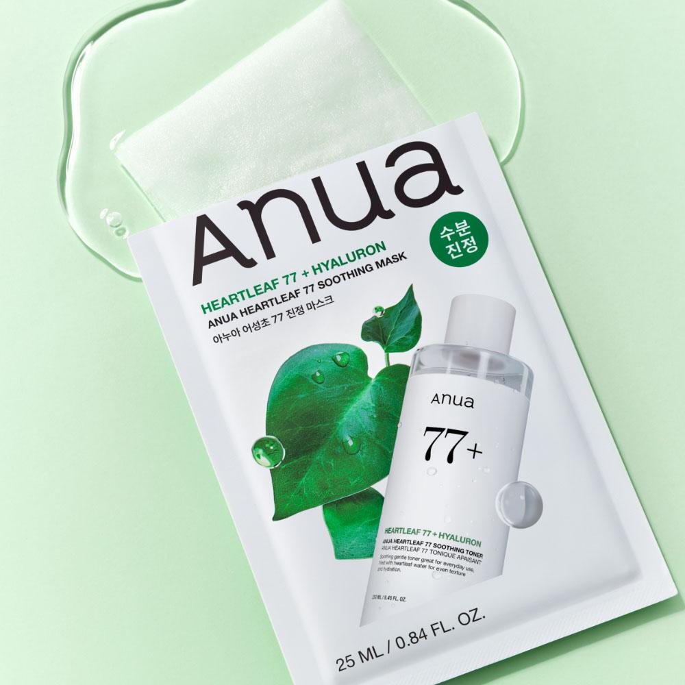 ANUA Heartleaf Soothing Sheet Mask Set (5+1pcs) – Calming & Hydrating Facial Mask