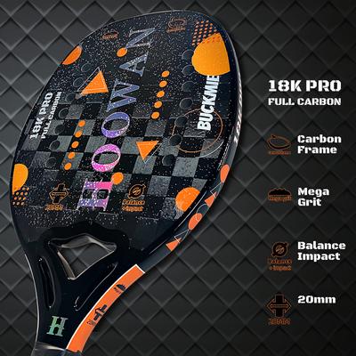 Racchetta da tennis da spiaggia HOOWAN Buckmie 18K Pro in fibra di carbonio 18K Professional 20mm Profilo Nucleo in EVA morbida Telaio in carbonio