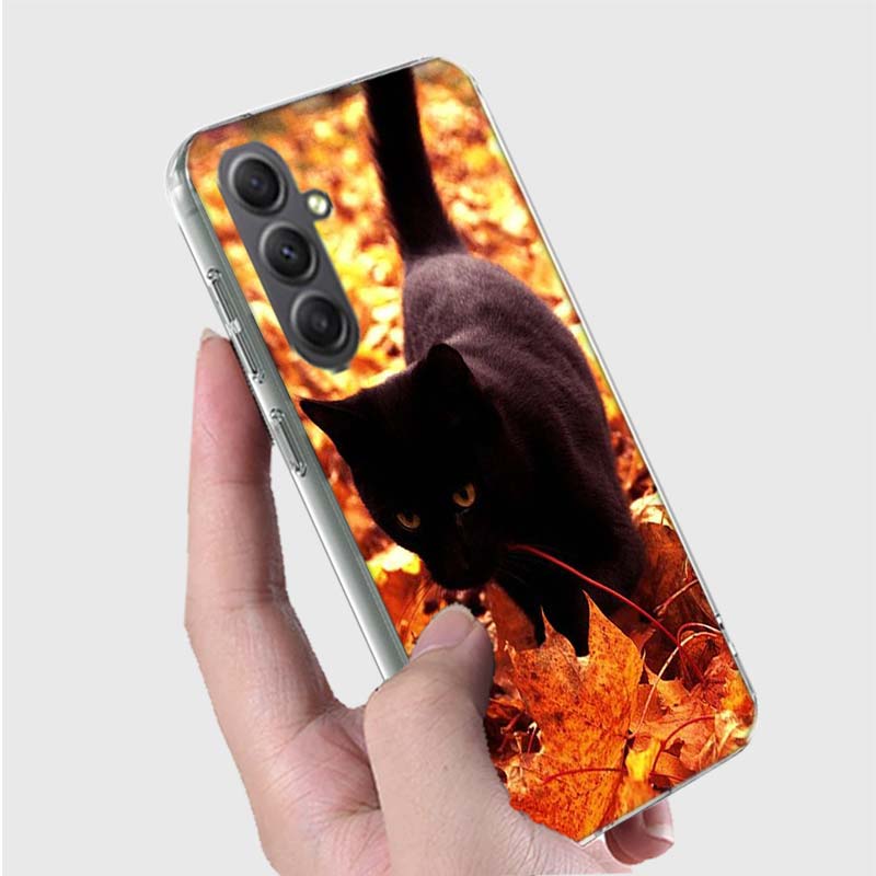 

Autumn Maple Leaf Black Cat Phone Case for Samsung A16 A26 A36 A56 A17 A37 A57 A07 A06 A02S A03 A04S A05S Galaxy Note 20 10 A50S Samsung A02