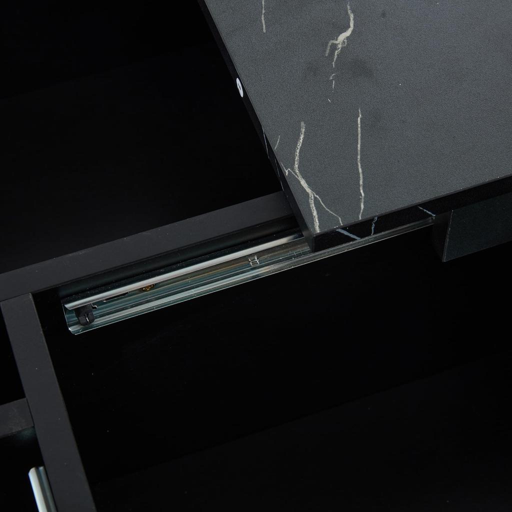 Coffee Table Sliding Tabletop, Modern Hidden Storage Compartment, Creative Sofa Table Coffee Table, Center Table Home Office, Black