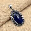 Blue Sapphire Lab-Created Gemstone Handmade 925 Sterling Silver Jewelry Pendant For Women