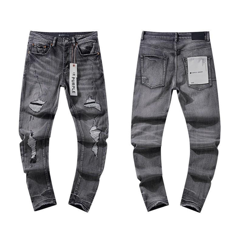 Dżinsy Męskie Damskie Streetwear Spodnie Codzienne z Nadrukiem Rozprysków Fioletowego Atramentu Wytarte Prosty Krój