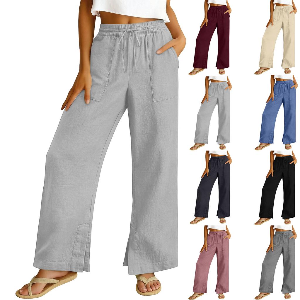 Pantaloni Sportivi da Donna Fitness Casual Larghi Elastici Pantaloni da Jogging Pantaloni Dritti a Gamba Larga Pantaloni Casual Pantaloni da Yoga