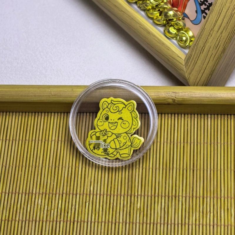 Adesivo per Telefono Cartoon con Foglia d'Oro - Adesivo in Oro Puro 999, 2 mg d'Oro, Regalo Perfetto per gli Amici.