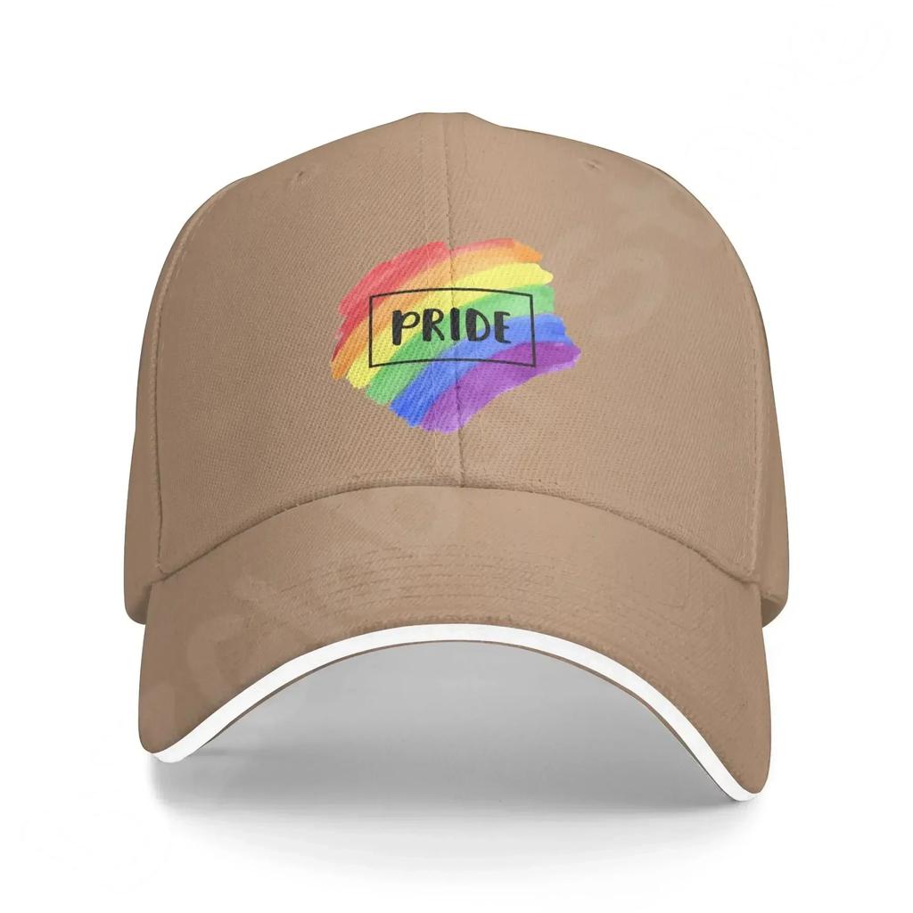 Regenbogen-LGBT-Pride-Baseballkappe für Damen, Vintage-Baumwolle, gewaschen, Distressed, verstellbare Papa-Mütze, lässige Trucker-Mütze für Erwachsene