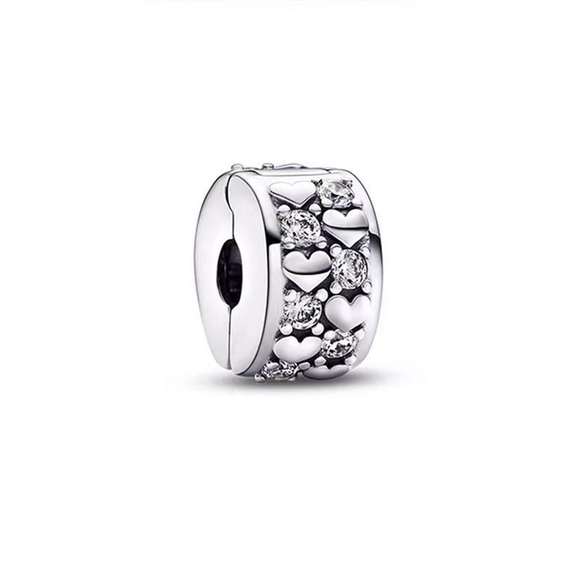 Sparkling Original Charms Fit Original 925Silver Bracelets Paw Print Stones&Enamel Clip Moveable Toy Cube Beads DIY Jewelry Gift