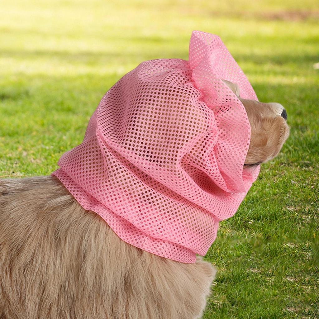 Dog Ear Cover Snood Mesh Wrap Cap Sturdy Breathable Noise Protection Pet Headgear Gifts