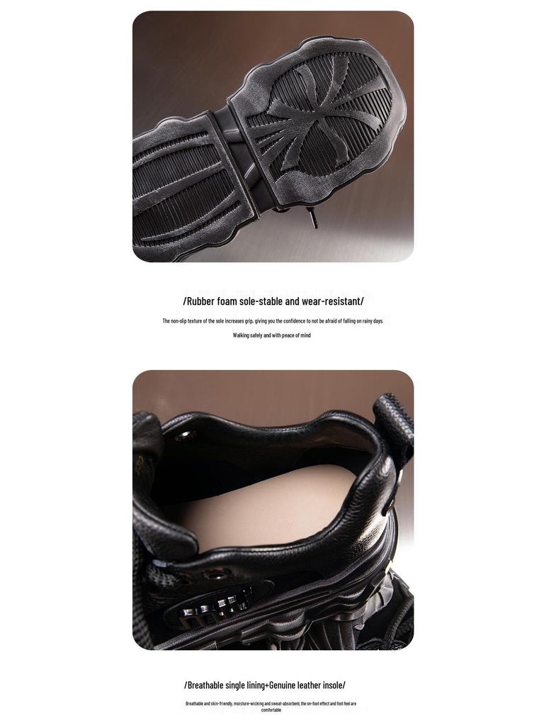 Women's Thick-Soled Retro Cowhide Leather Shoes, Autumn/Winter 2025 Edition