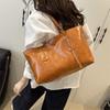 Retro large-capacity bag women's 2025 new simple casual shoulder bag college student class bag tote bag