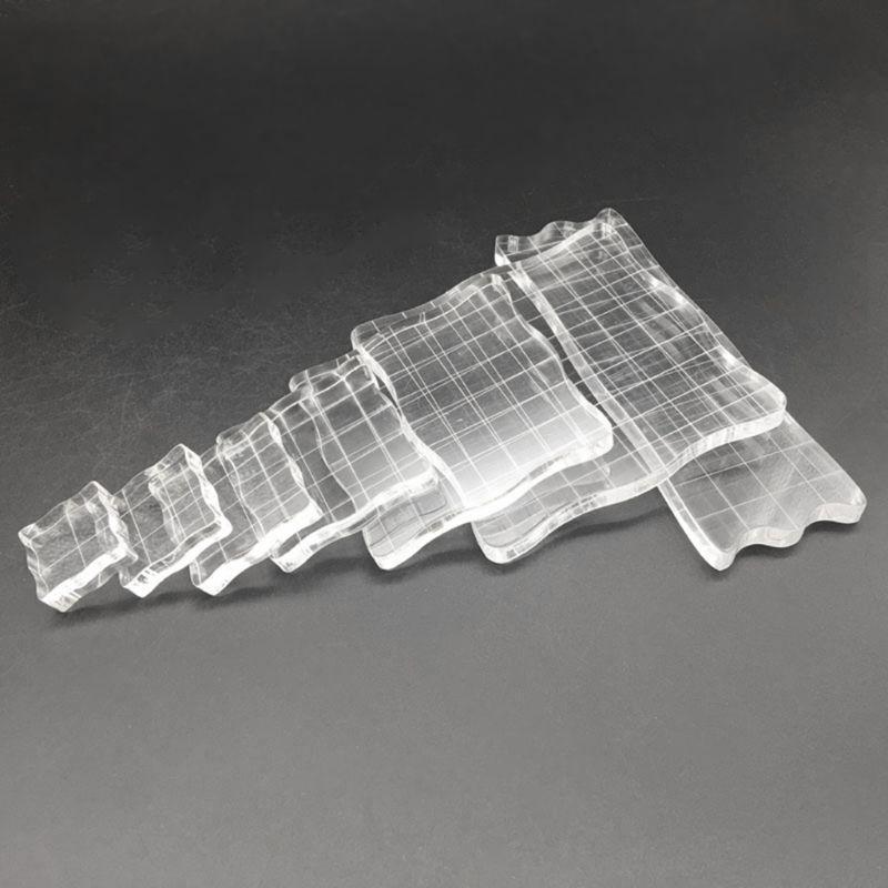 7pcs/set Transparent Acrylic Clear Stamp Block Pad Scrapbooking DIY Handmade Tool Edges Stamping
