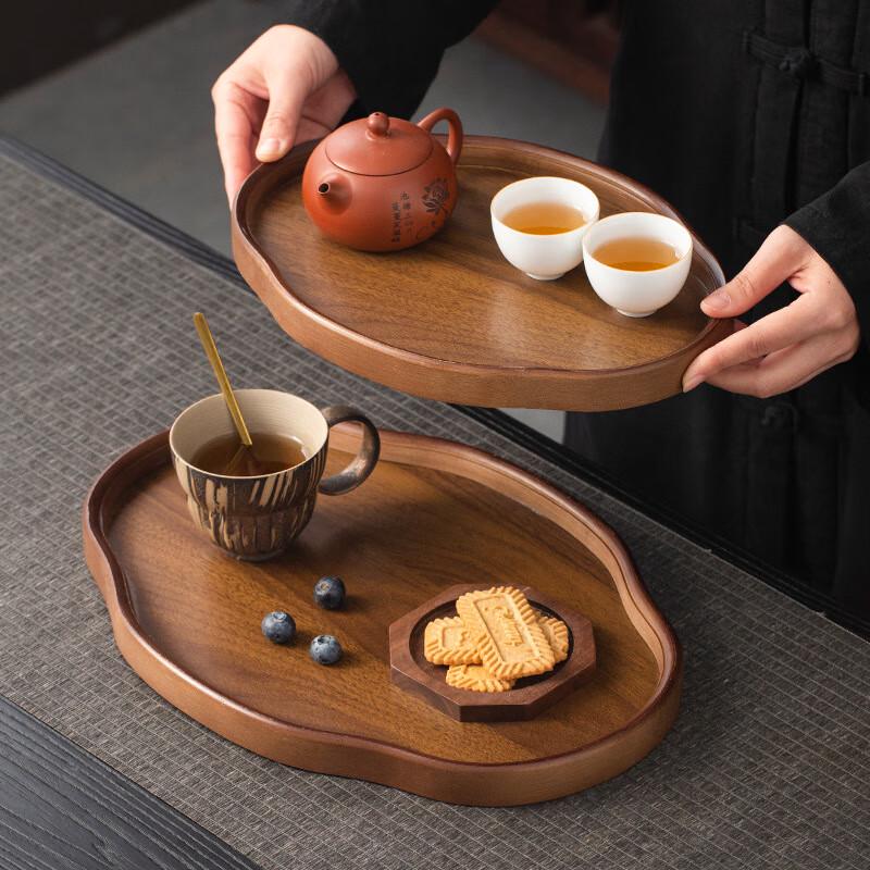 Vintage Bamboo Tea Tray and Snack Plate