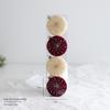 New Dark Wine Red Flocked Christmas Tree Ornament Balls - Irregular Shaped and Painted Pendants