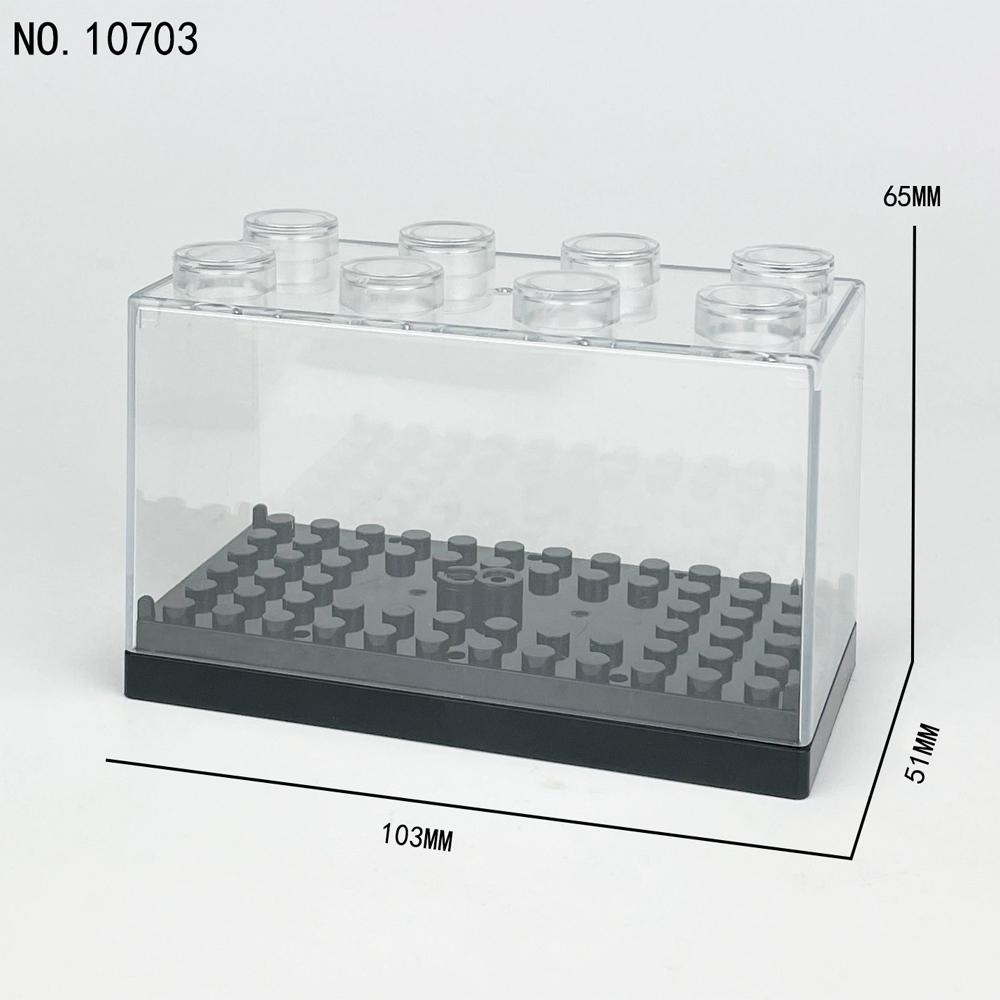 Building Block Display Box Small Particles Suitable For Lego Minifigures Clear Desktop Dust Box Stackable Storage Square Box