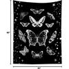 LB Butterfly Tapestry Wall Hanging Black and White Ect Moth Wall Tapestry for Bedroom Goth Black Aesthetic Wall Art for Living Room College Dorm