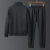 Winter Plus Velvet Thickened Warm Casual Suit Men's Sweater Two-piece Middle-aged and Elderly Sports