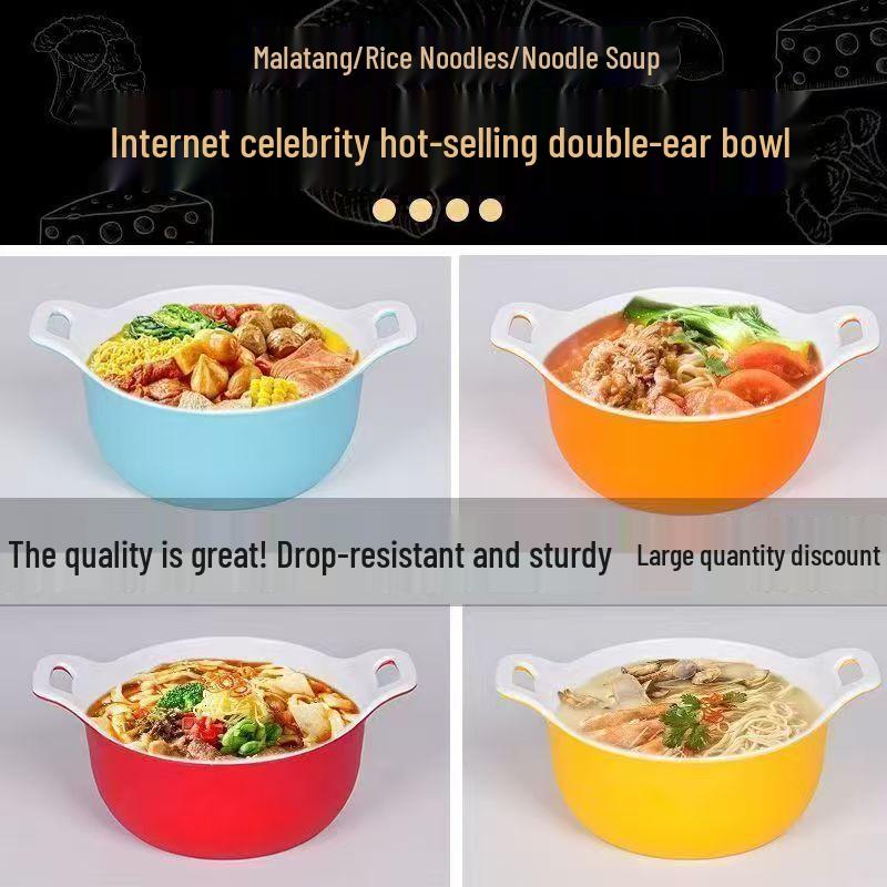 Melamine Double-Handle Soup & Noodle Bowls