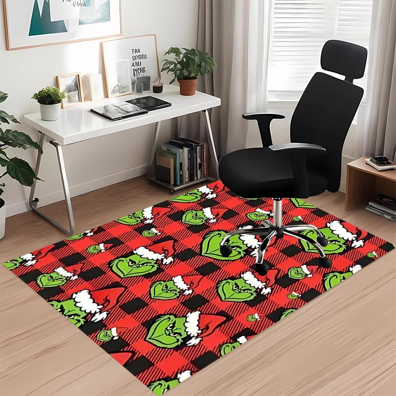 Grinch Printed Carpetrugfor Office Chair Living Room Bedroom Kitchen Room Decor Gifts