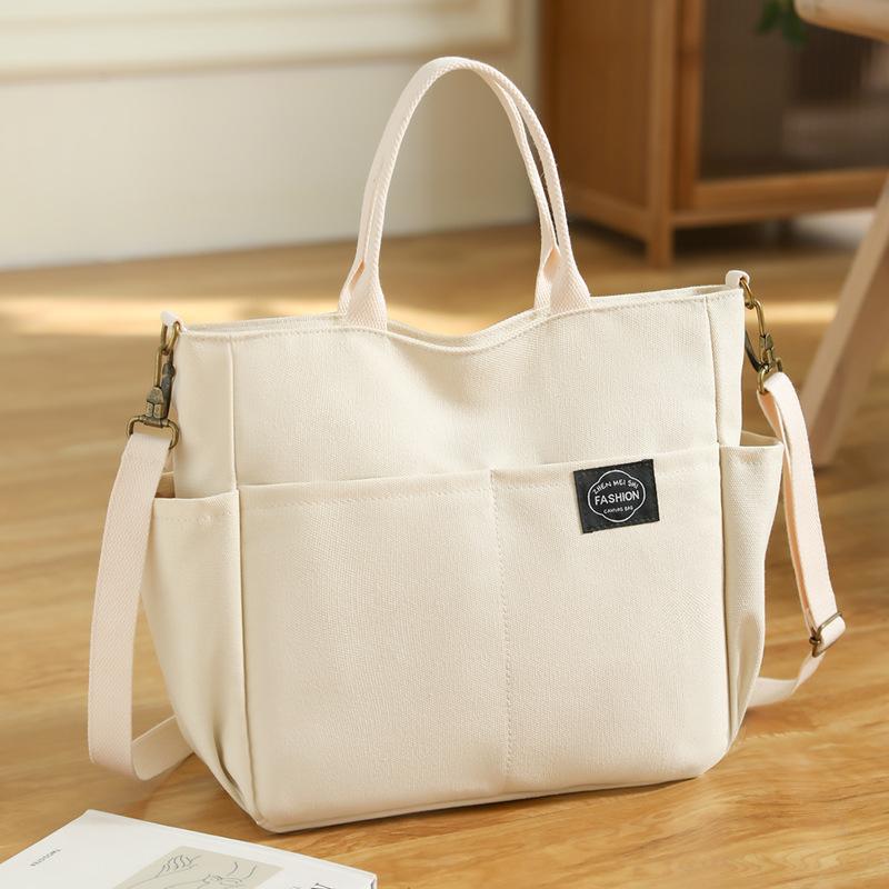 Women's Bag, Large Capacity Canvas Handbag, Fashionable Short Distance Lightweight Travel Bag, Simple Casual Shoulder Bag