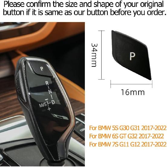 Car Gear Shifter Lever Auto Parking Letter P Button Cover Replacement for BMW 5 6 7 Series G30 G31 G32 G11 G12