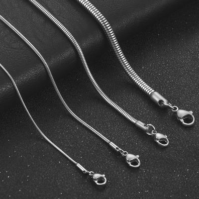 1/1,5/2,4/4mm Herren Wasserdicht Edelstahl Silberfarbe Halskette Runde Schlangenkette Metall Schmuckzubehör für Männer Frauen