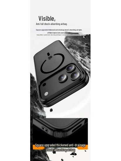 Apple iPhone 17 Pro Max Magnetiskt Transparent Airbag-skal - Fulltäckande Fallskydd