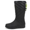 Akiriko MOZ Damen Stepp-Präge-Regenstiefel, Lange Schaftlänge, Wasserdicht, Rutschfeste Sohle, Urethanfutter, Gummistiefel, Schwarz, Größe L