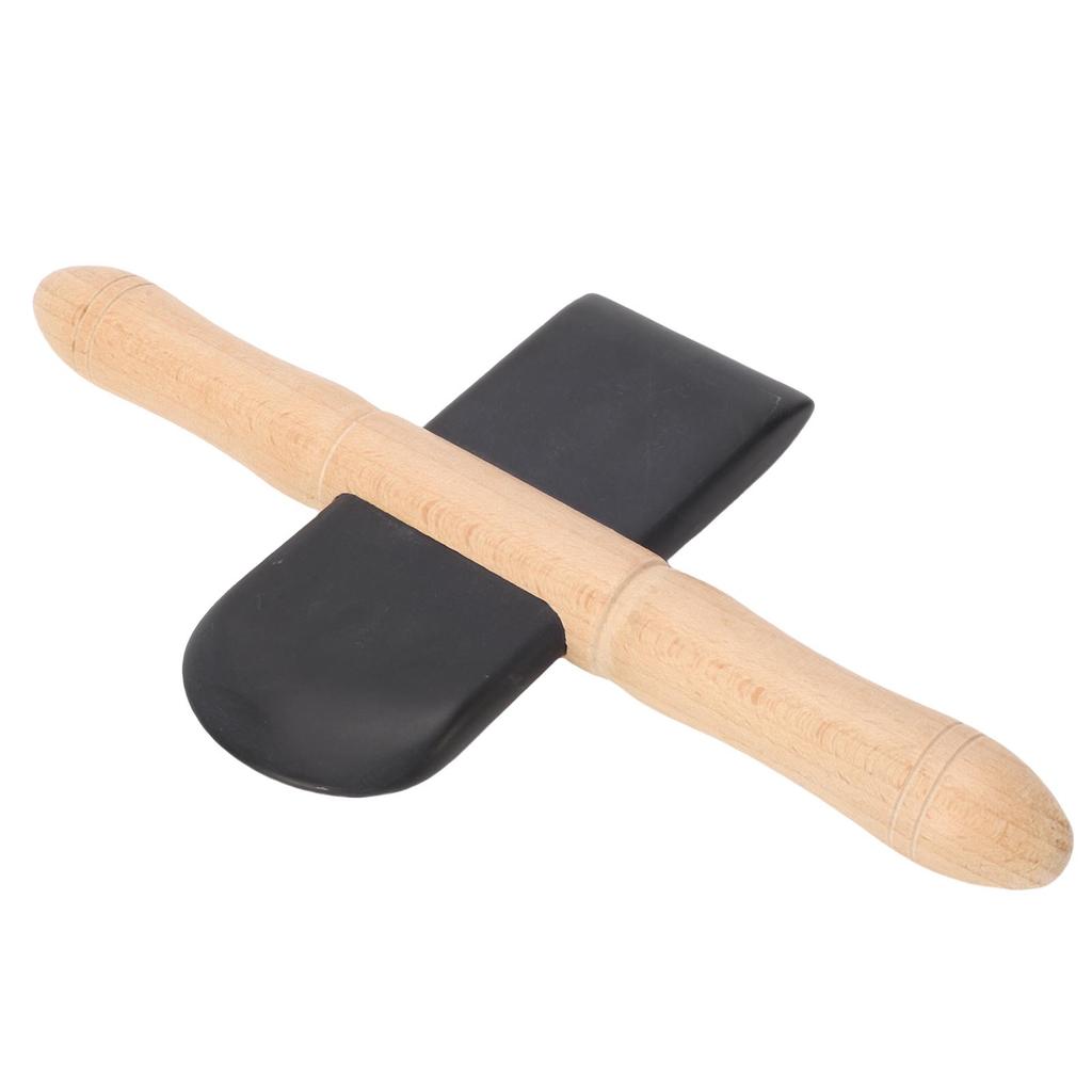 Bian Stone   Sha Tool Wooden Double Handle Stone Scraping Board for Back Legs Arms Neck Shoulder Muscle Relaxation