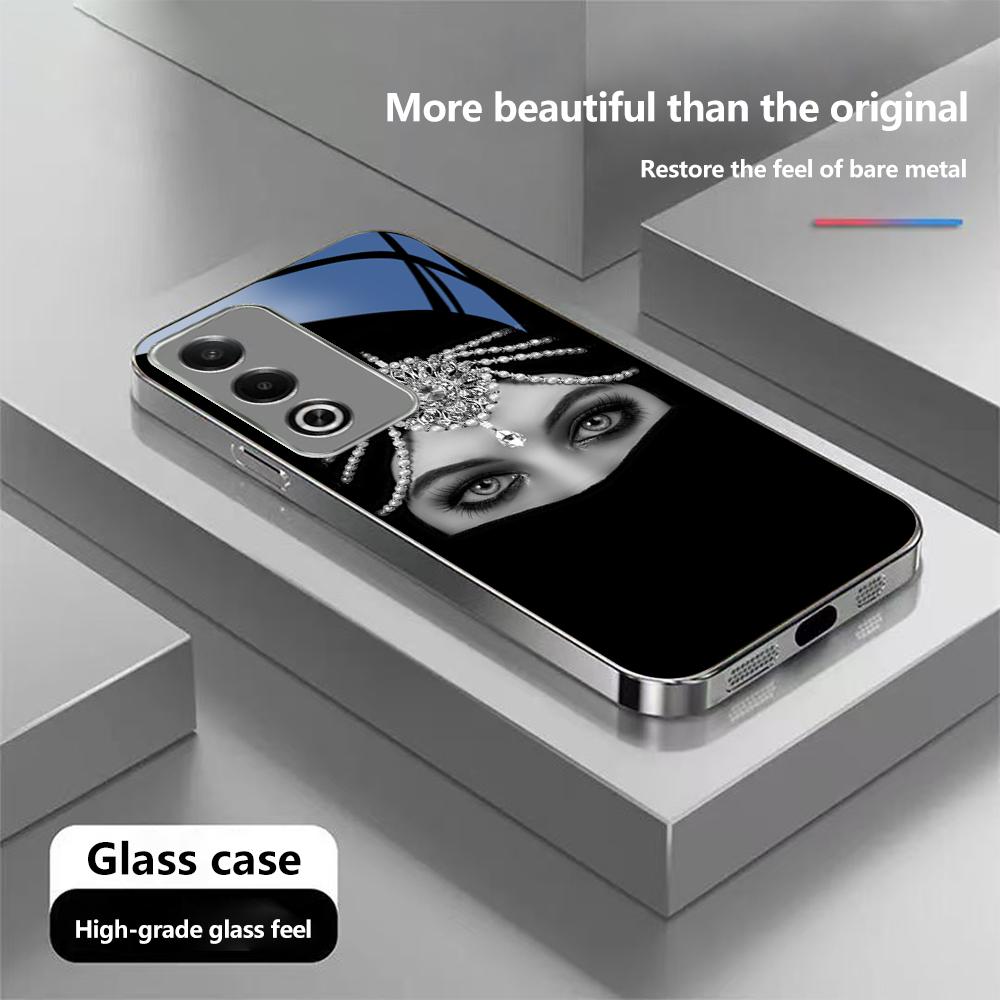 

Чехол N202 Oriental Women In Hijab Face для iPhone 16 15 Pro Max 8 Samsung S24 S23 A54 A35 Redmi Note 13 12 Pro с покрытием из закаленного стекла Infinix Smart 9