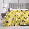 Cartoon Tamagotchis Blankets Flannel Vintage Breathable Throw Blanket for Chair Covering Sofa Autumn/Winter