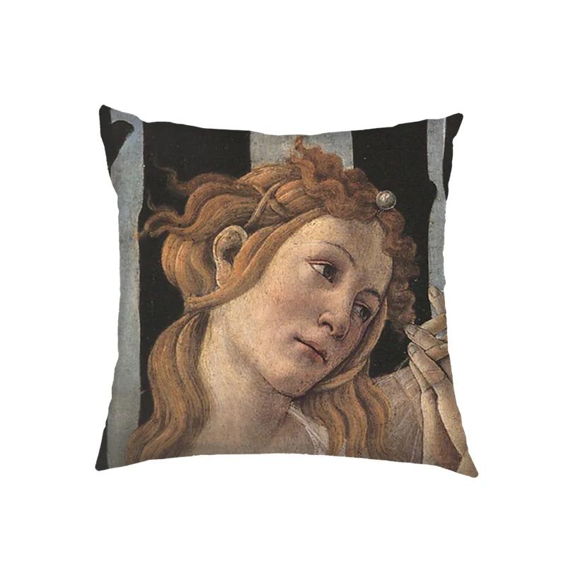Botticelli Ölgemälde Kissenbezüge Die Geburt der Venus Porträt Kissenbezug Sofakissenbezug Büro Schlafzimmer Heimdekorationen