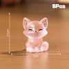 5Pcs Creative Cute Luminous Fox Animal Ornament Cartoon Mini Room Ornament Accessories Kawaii Desktop Resin Ornament Gifts
