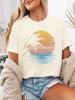 Tropical Palm Tree T-Shirt Soft Women's Tropical Palm Tree Graphic T-Shirt Short Sleeve Crew Neck Casual Top for Summer Woman