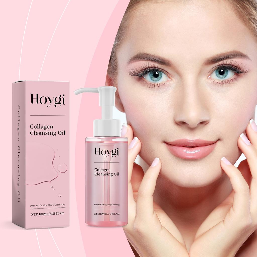 Collagen Makeup Remover Oil Jojoba Oil Makeup Remover Deep Cleansing Pore Dirt Gentle Daily Emulsifying Facial Cleanser Cosmetic