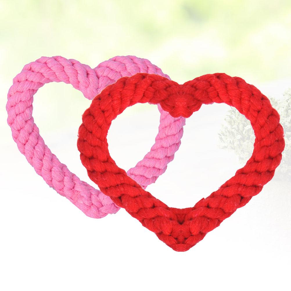 1Pair Doggy Ring Squeaky Chew Resistant Interactive Play Sound Pet Training Supplies for Puppies and Cats