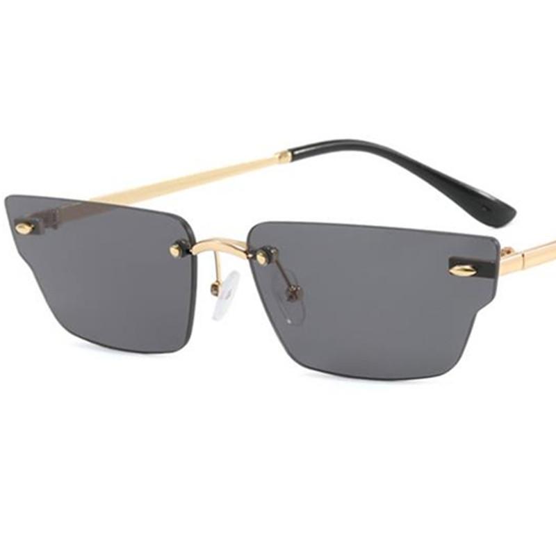 Fashion Sun Glasses Unisex Rimless Anti-UV Spectacles Polygon Eyeglasses Personality Irregular Ornamental Simplity Sunglasses