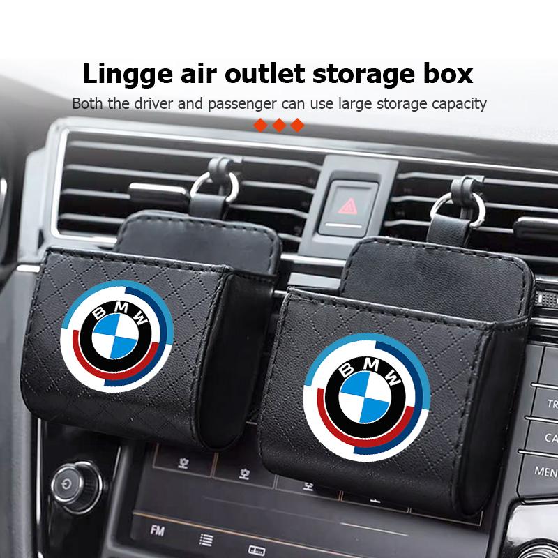 FA3-Car Phone Holder Pouch Hanging Storage Outlet Air Vent Trash Box For BMW X1 X3 E39 E46 E30 E36 E87 E60 E90 F26 G02 E70 F15 E53