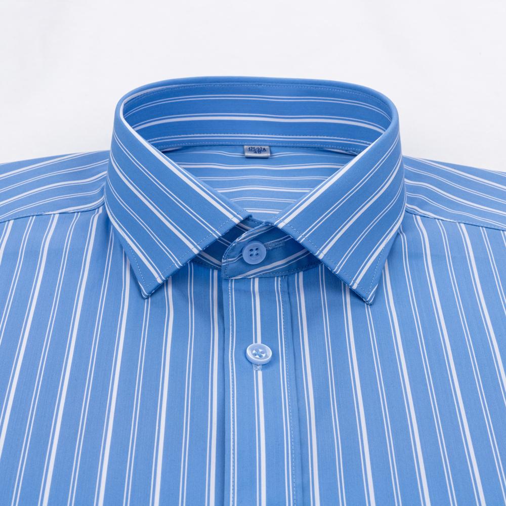 Camicia da Smoking da Uomo in Modal a Righe con Collo Windsor e Polsino alla Francese Include Gemelli, Abbigliamento Formale Professionale Elegante