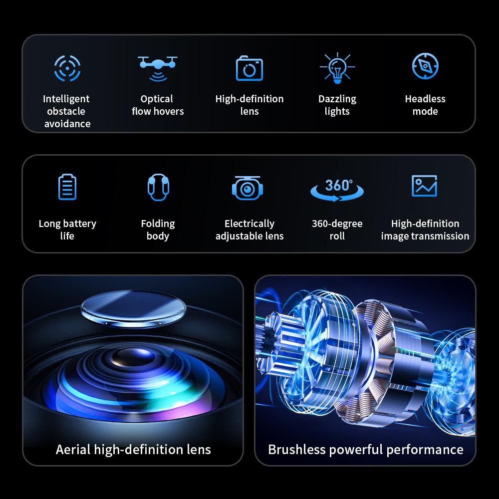 2026 AE19 Drone with Brushless Motor Infrared Five-Way Obstacle Avoidance Dual Camera Optical Flow Positioning Six-channel Gyroscope