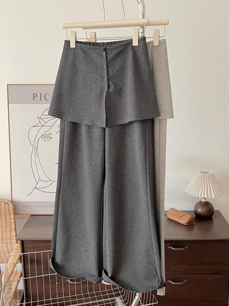 

American Retro Detachable Micro-Flare High-Waisted Slimming Pants 6835 Large темно-сірий
