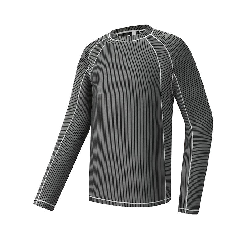 FILA Fitness Series Fashion Casual Sports Slim Fit Long Sleeve T-Shirt Men Tops Cool-Moon-Gray A11M541202FDY