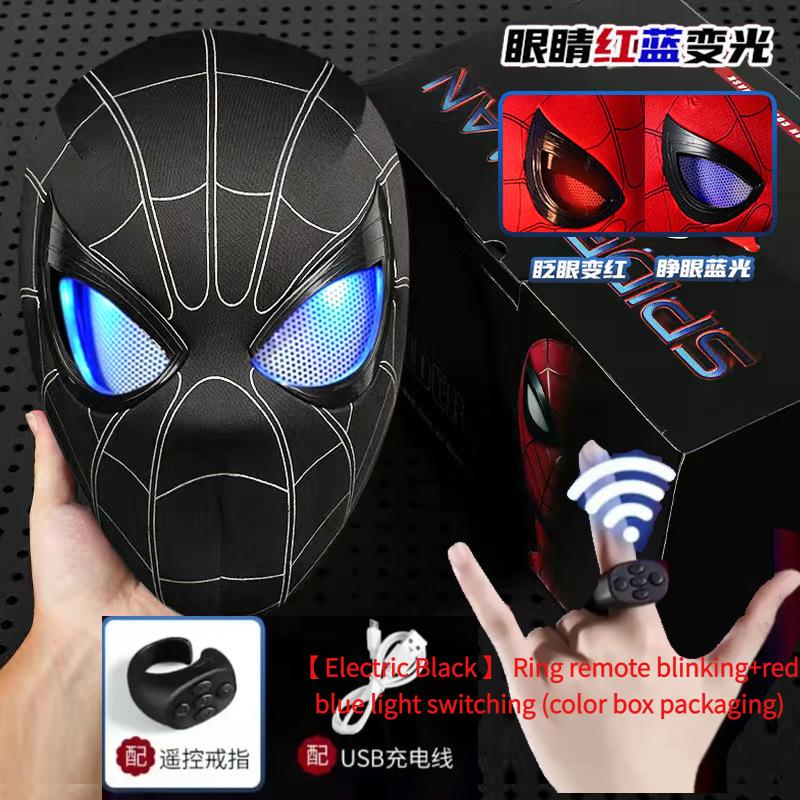 Adult Spider-Gwen Cosplay Helmet Touch Activated Light Up Electric Movable Eyes Mask Halloween Party Headgear