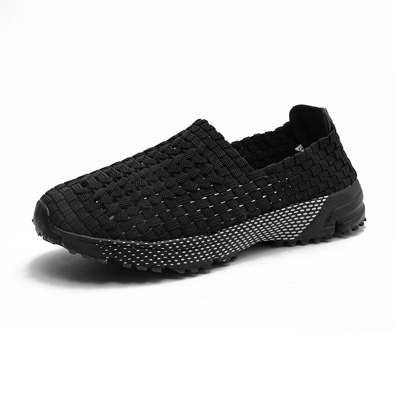 Breathable Summer Woven Walking Shoes Slip On Ladies Loafers Handmade Shoes Women Casual Shoes Women Flats Female Sneakers