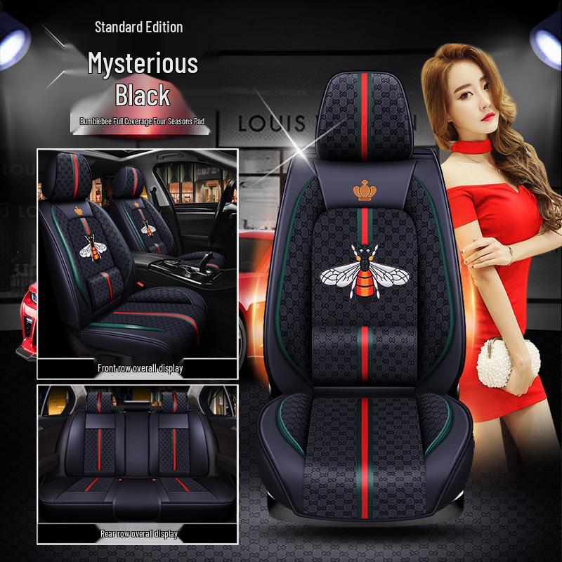 Universal Linen Seat Cover for Honda Accord 8th-10th Gen - Half Cushion, Full Cover, All-Season