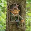 1Pcs New Creative Garden Statue Elf Go Out Tree Hug Suitable For Home Courtyard Porch Decoration Garden Decoration Outdoor Decor